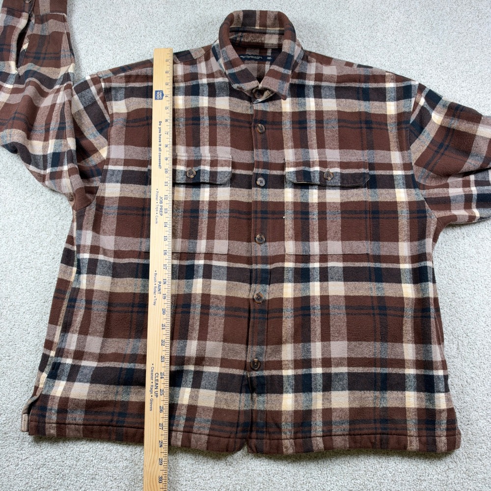 Abercrombie & Fitch Flannel Shirt Mens XXL Brown Plaid Soft A&F Heavy - Picture 3 of 7